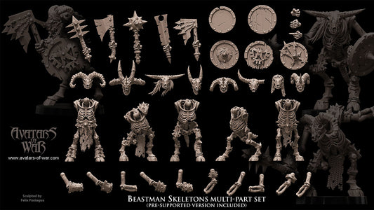 Beastmen Skeletons (Multipart Regiment) by Avatars of War