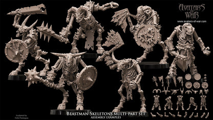Beastmen Skeletons (Multipart Regiment) by Avatars of War
