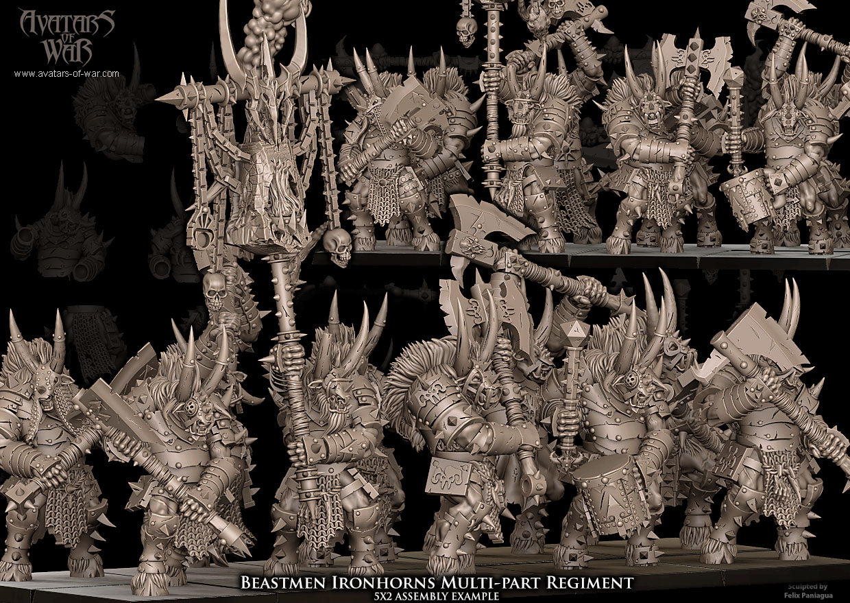 Beastmen Ironhorns with Great Weapons (Multi-Part) by Avatars of War