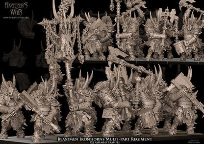 Beastmen Ironhorns with Great Weapons (Multi-Part) by Avatars of War
