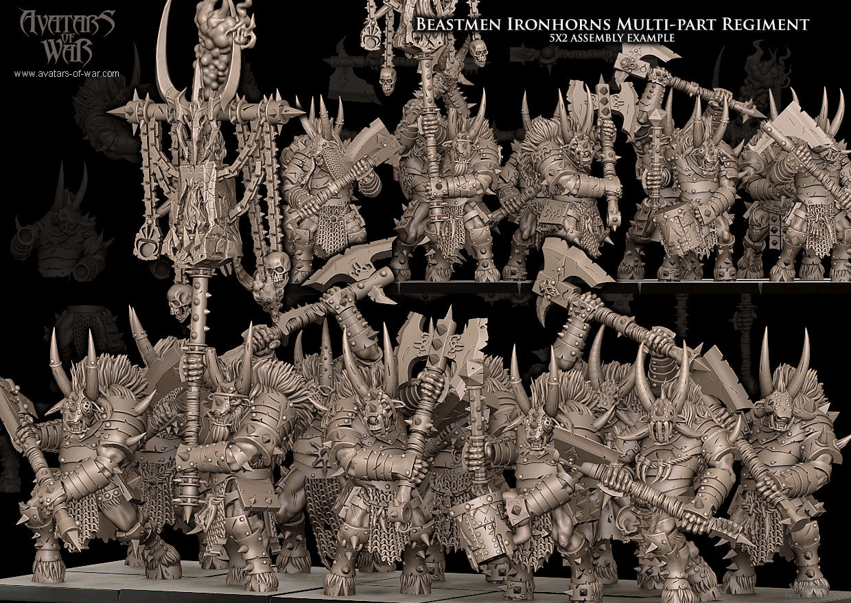 Beastmen Ironhorns with Great Weapons (Multi-Part) by Avatars of War
