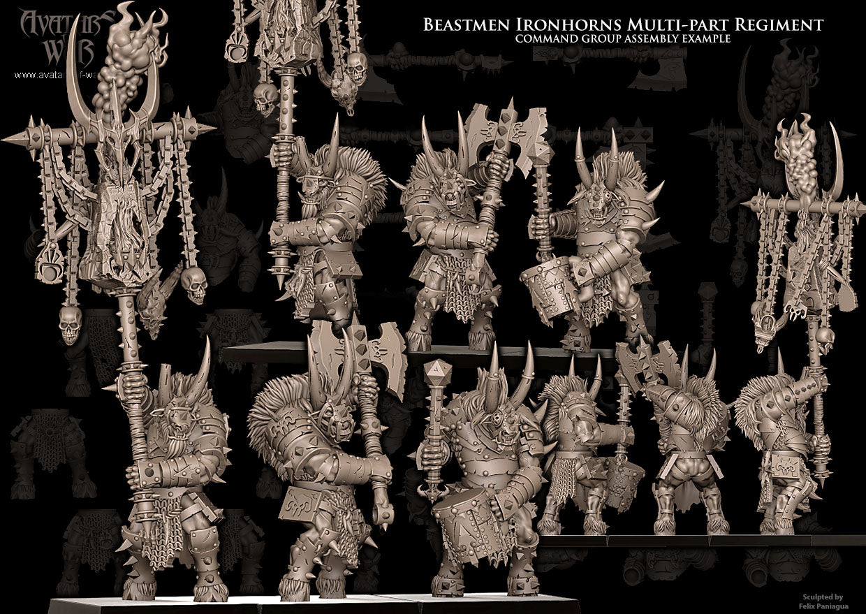 Beastmen Ironhorns with Great Weapons (Multi-Part) by Avatars of War