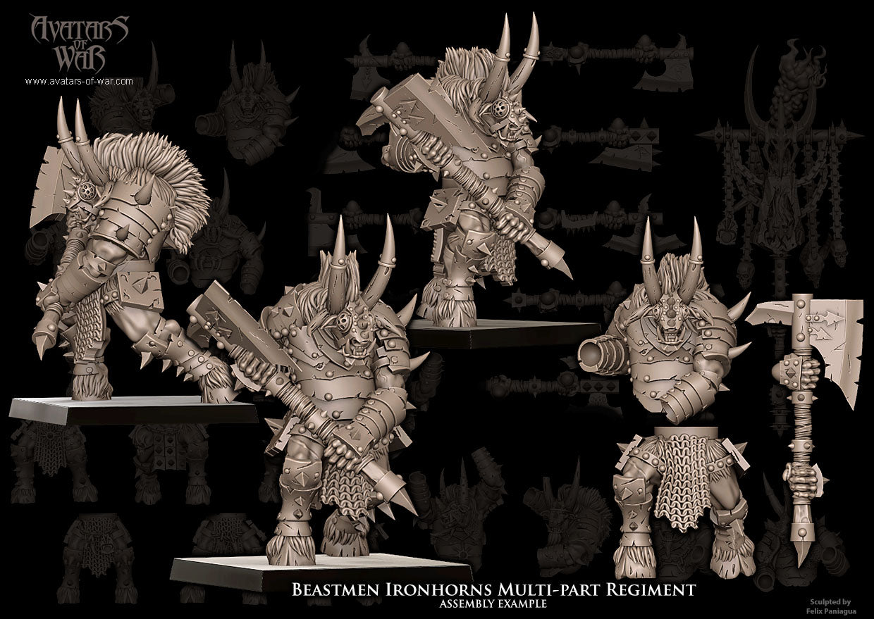 Beastmen Ironhorns with Great Weapons (Multi-Part) by Avatars of War