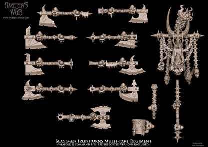 Beastmen Ironhorns with Great Weapons (Multi-Part) by Avatars of War