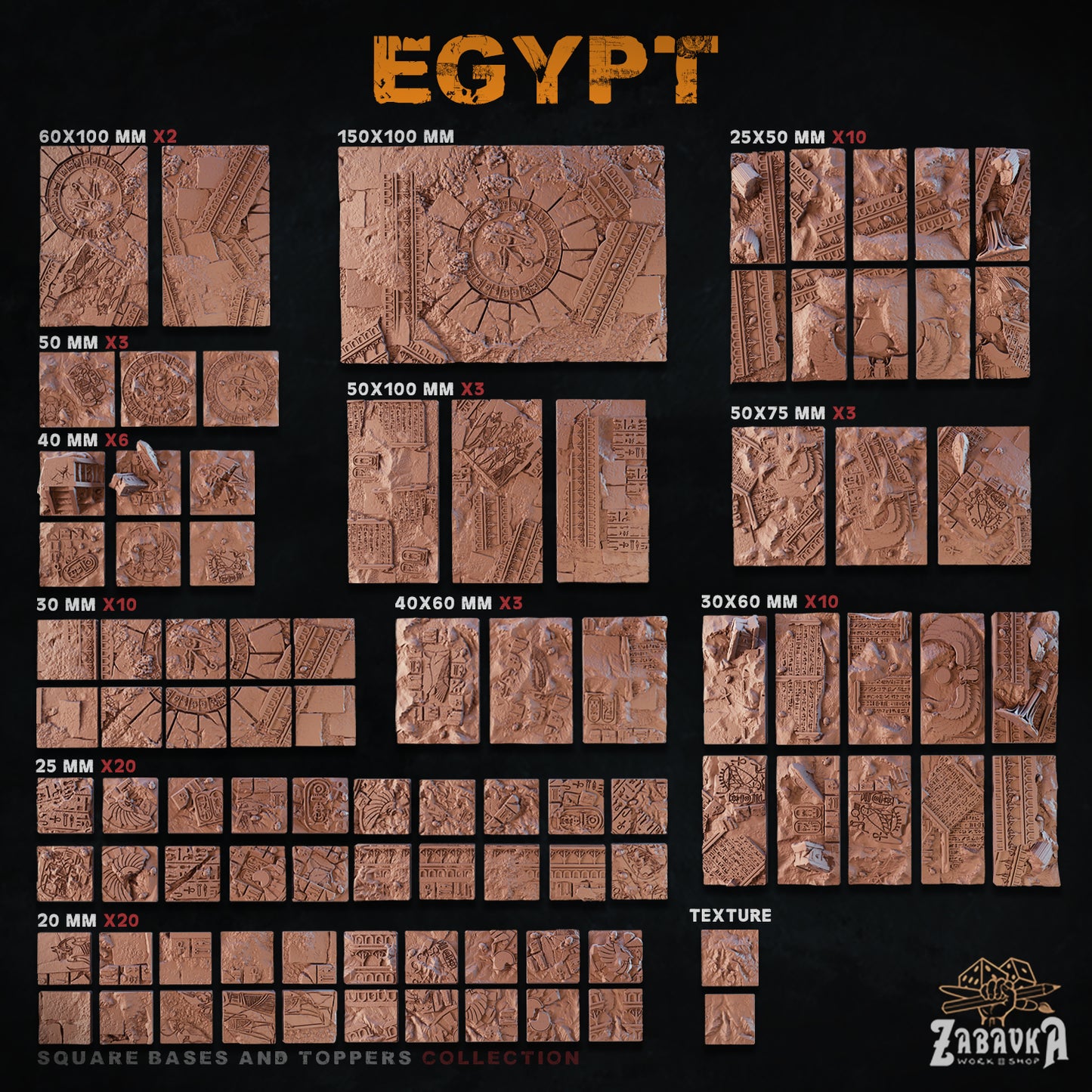Egypt Square Bases By Zabavka Workshop