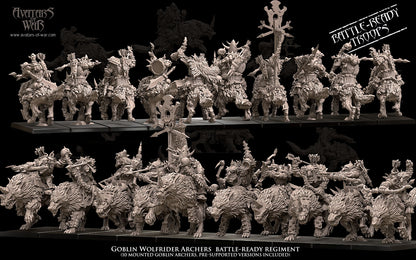 Goblin Wolf Rider Archers (Battle-Ready Regiment) by Avatars of War