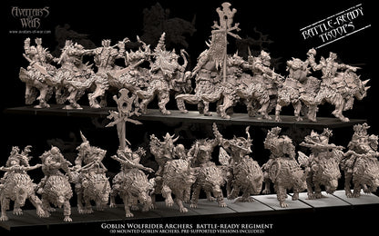 Goblin Wolf Rider Archers (Battle-Ready Regiment) by Avatars of War