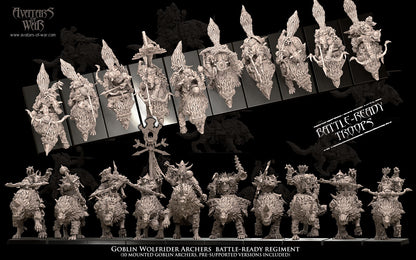 Goblin Wolf Rider Archers (Battle-Ready Regiment) by Avatars of War