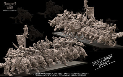 Goblin Wolf Rider Archers (Battle-Ready Regiment) by Avatars of War