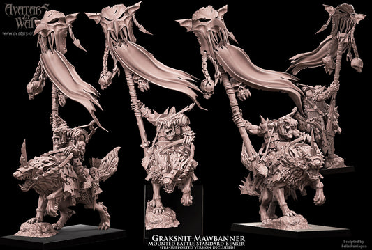 Goblin mounted Battle Standard Bearer by Avatars of War