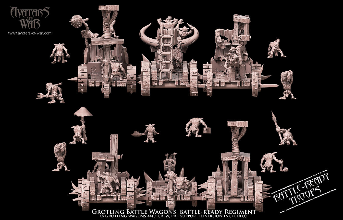 Grotling Battle Wagon (Battle -Ready) by Avatars of War