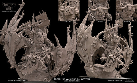 Iron Orc Warlord on Wyvern by Avatars of War