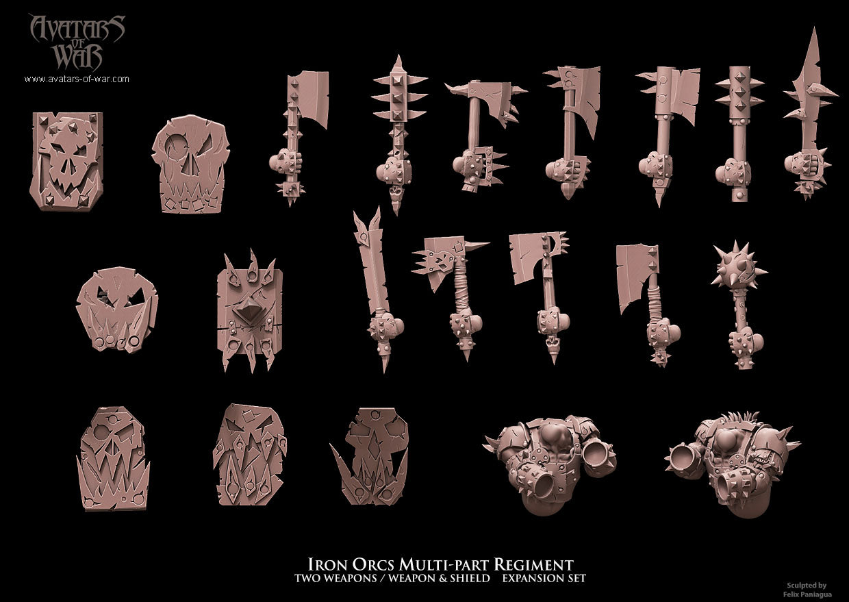 Iron Orcs Weapons & Shields(Multi-Part Regiment) by AoW