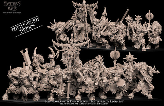 Minotaurs with two weapons Battle-Ready regiment (10 Minotaurs) by Avatars of War