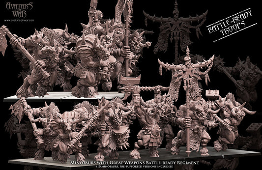 Minotaurs with great weapons Battle-Ready regiment (10 Minotaurs) by Avatars of War