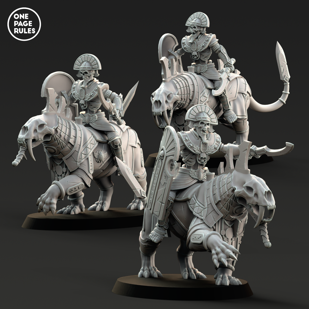 Miniatures Riders Beast Riders (Hand Weapon) - Mummified Undead (3 Models) – Miniature Horde