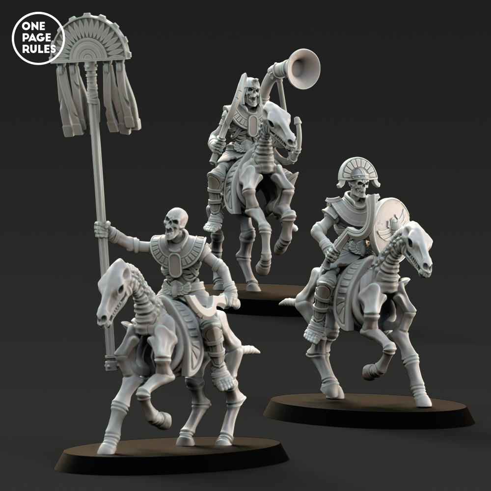 Skeleton Horsemen Command - Mummified Undead (3 Models)