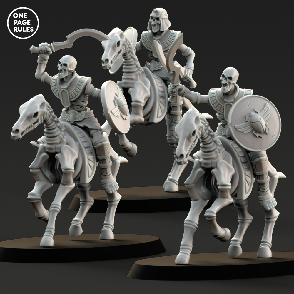 Skeleton Horsemen (Hand Weapon) - Mummified Undead (3 Models)