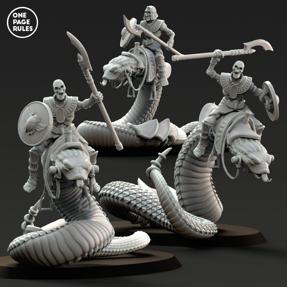 Snake Riders (Armored) - Mummified Undead (3 Models) – Miniature Horde