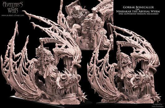 Orc Necromancer on Abyssal Wyrm by Avatars of War
