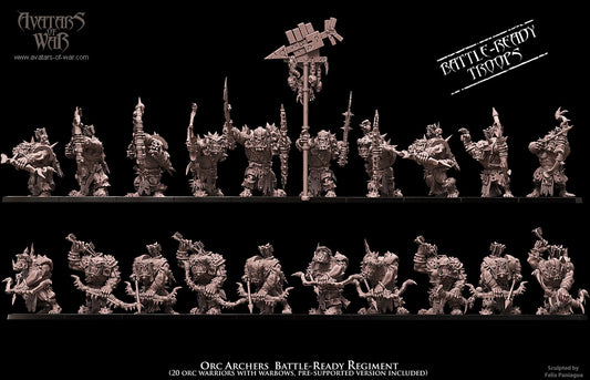 Orc archers Battle-Ready regiment (20 Orcs) by Avatars of War