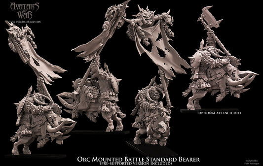 Orc mounted Battle Standard Bearer by Avatars of War