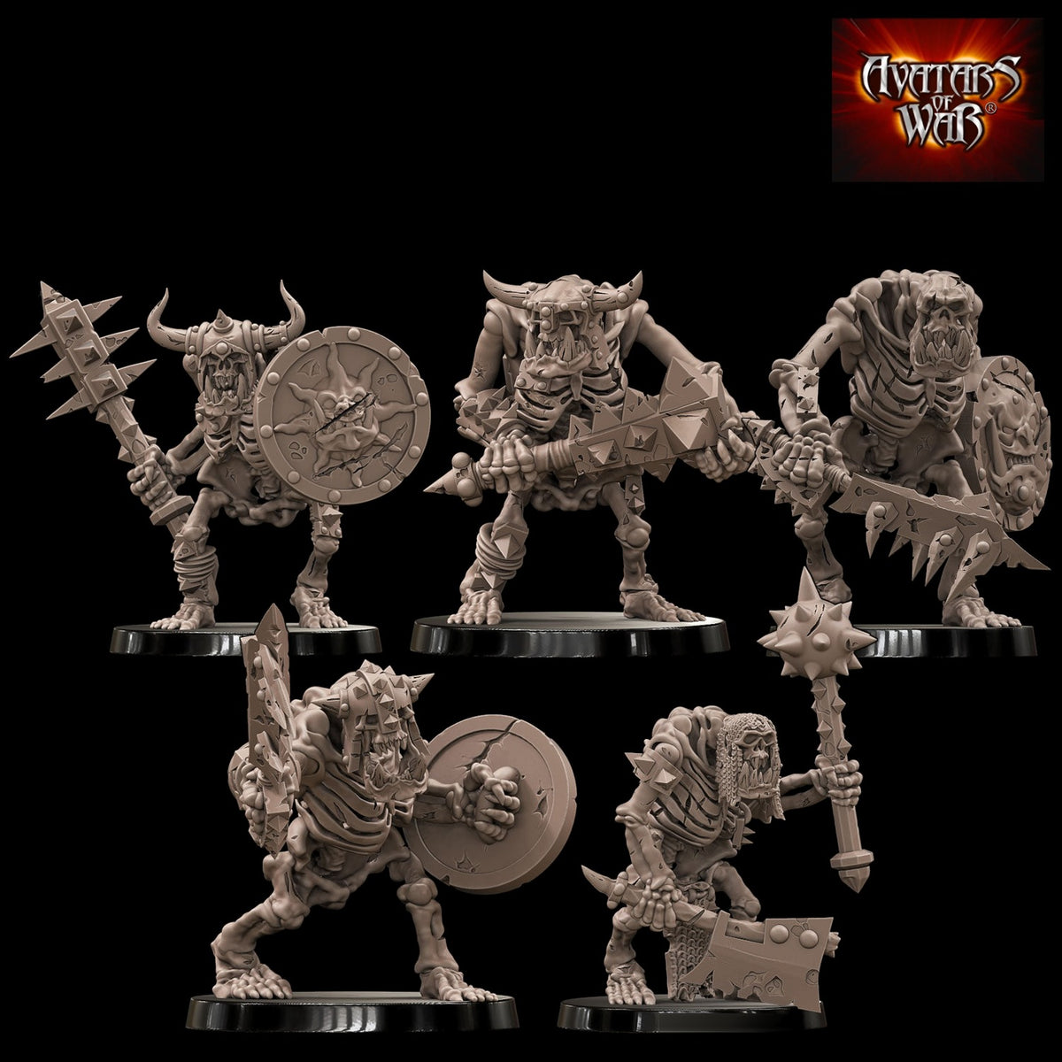 Orc Skeletons Set (5 Miniatures) by Avatars of War