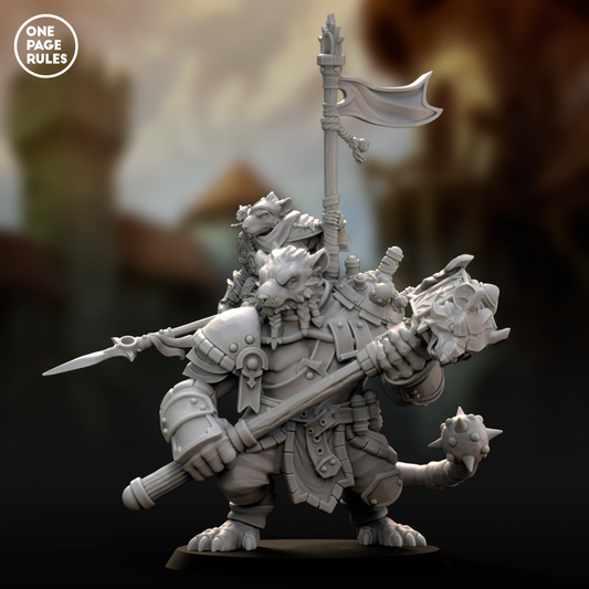 Battle Master on Rat Ogre (Captain) [Male] - Ratmen (1 Model)