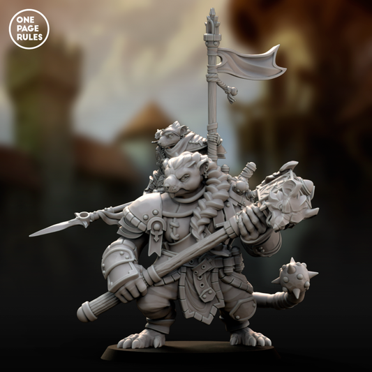 Battle Master on Rat Ogre (Captain) [Female] - Ratmen (1 Model)