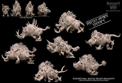 Razortusks Battle-Ready regiment (7 Razortusks) by Avatars of War