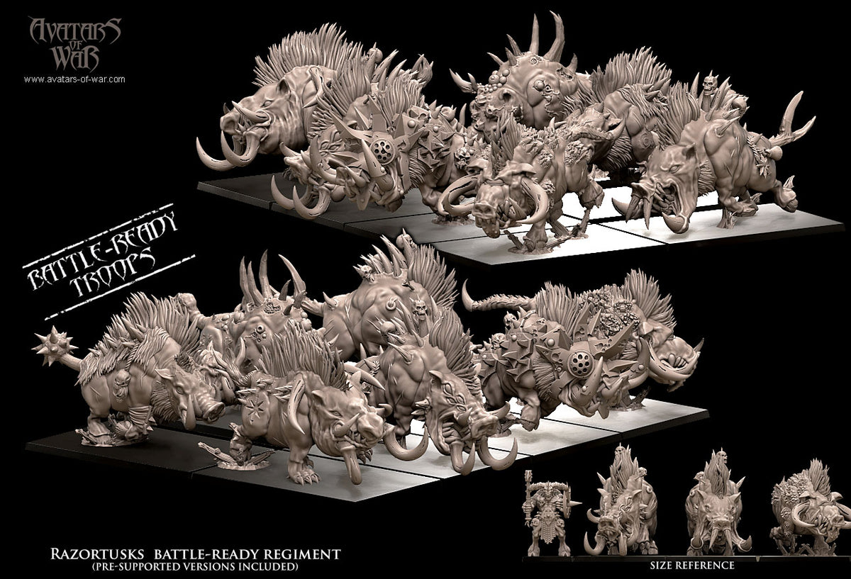 Razortusks Battle-Ready regiment (7 Razortusks) by Avatars of War
