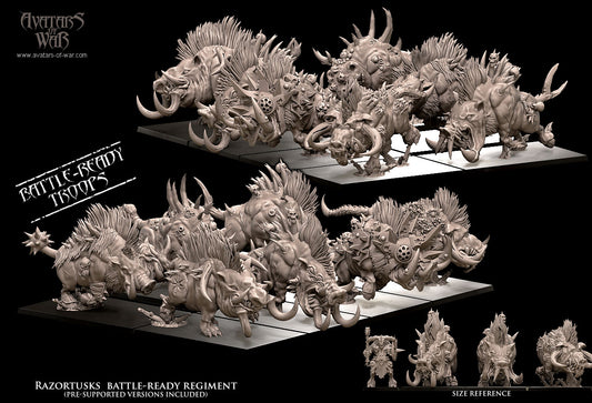 Razortusks Battle-Ready regiment (7 Razortusks) by Avatars of War