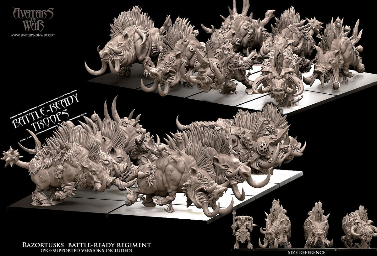 Razortusks Battle-Ready regiment (7 Razortusks) by Avatars of War