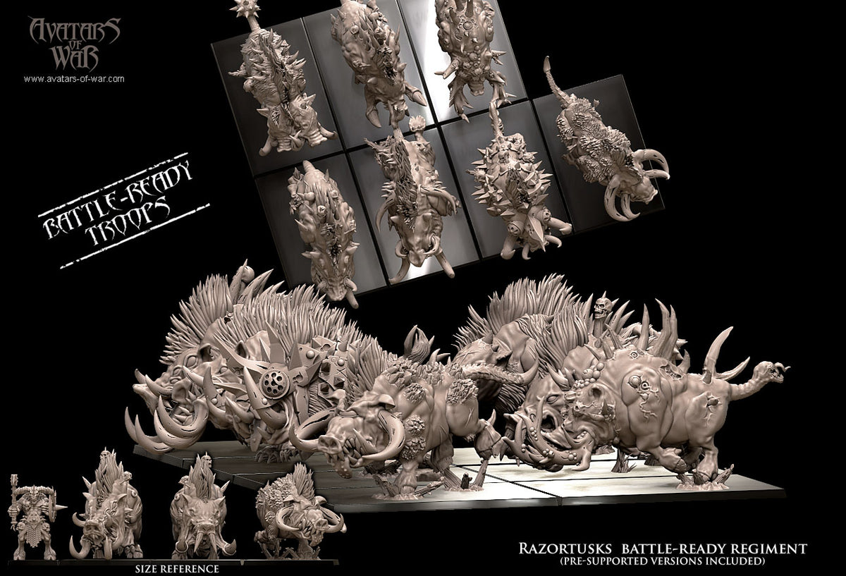 Razortusks Battle-Ready regiment (7 Razortusks) by Avatars of War