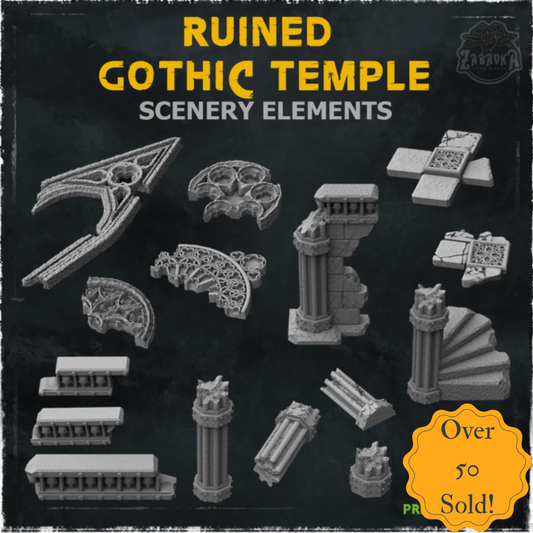 Ruined Gothic Temple Scenery Elements
