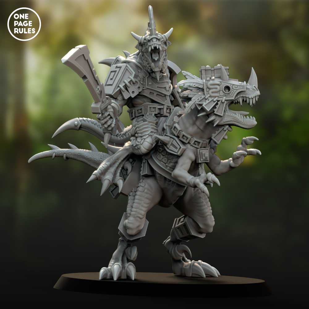 Saurian Veteran on Raptor - Saurians (1 Model) – Miniature Horde