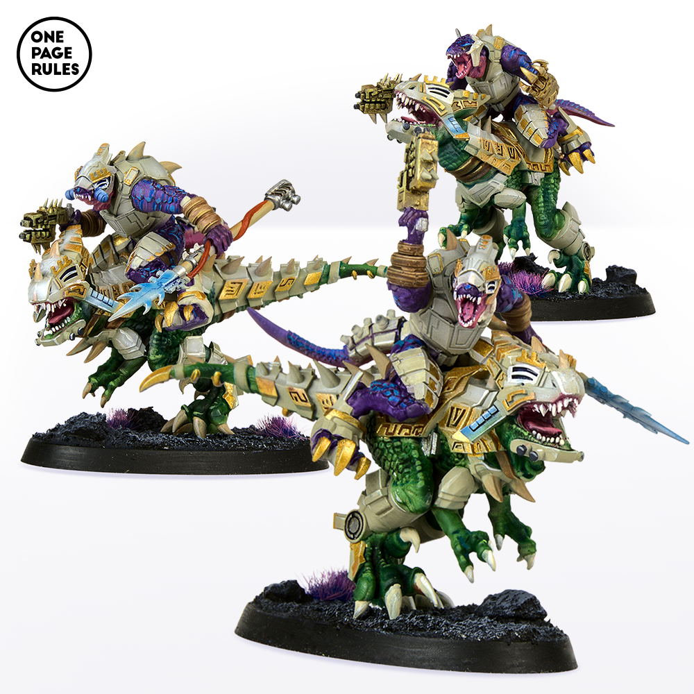 Saurian Raptor Rider Raptor Riders (Spear) - Saurian Starhost (3 Models) – Miniature Horde