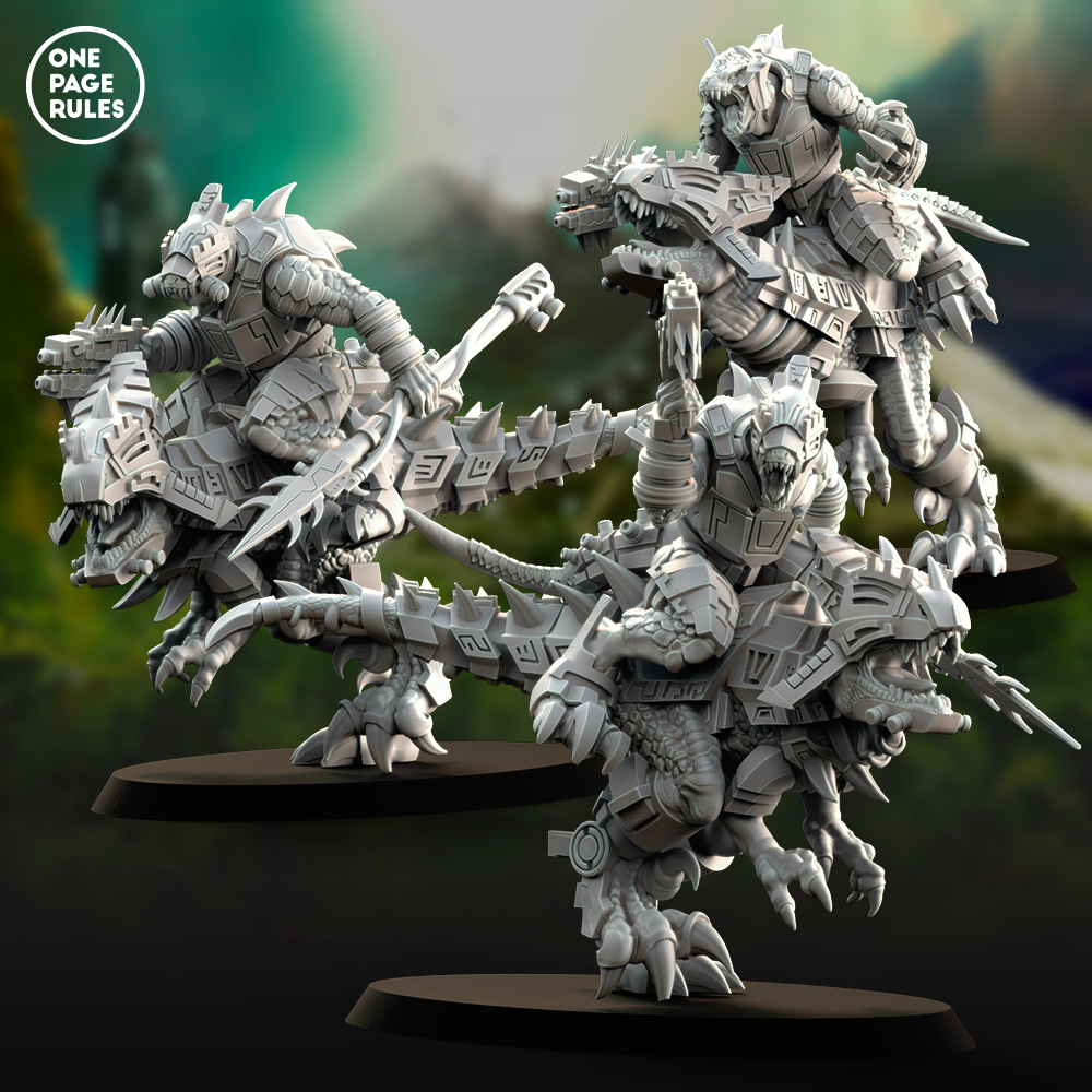 Saurian Raptor Rider Raptor Riders (Spear) - Saurian Starhost (3 Models) – Miniature Horde