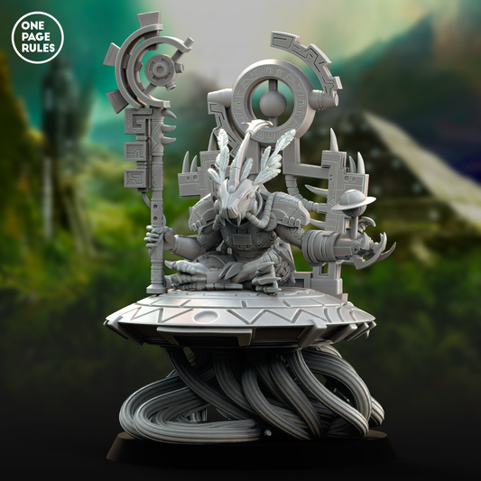 Gecko Champion on Palanquin (Priest) [Starseer] - Saurian Starhost